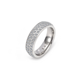 B.Tiff Aŭreolo II 1 ct Cushion Cut Halo Engagement Ring & Three-Row Eternity Band Set by B.Tiff New York