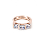 RG203RG B.Tiff Rose Gold 3-Stone Cushion Cut Engagement Ring by B.Tiff New York