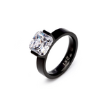 RG228B B.Tiff Black 2 ct Cushion Cut Engagement Ring by B.Tiff New York