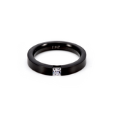 RG301B B.Tiff .12 ct Princess Cut Black Solitaire Ring [Thin Band] by B.Tiff New York