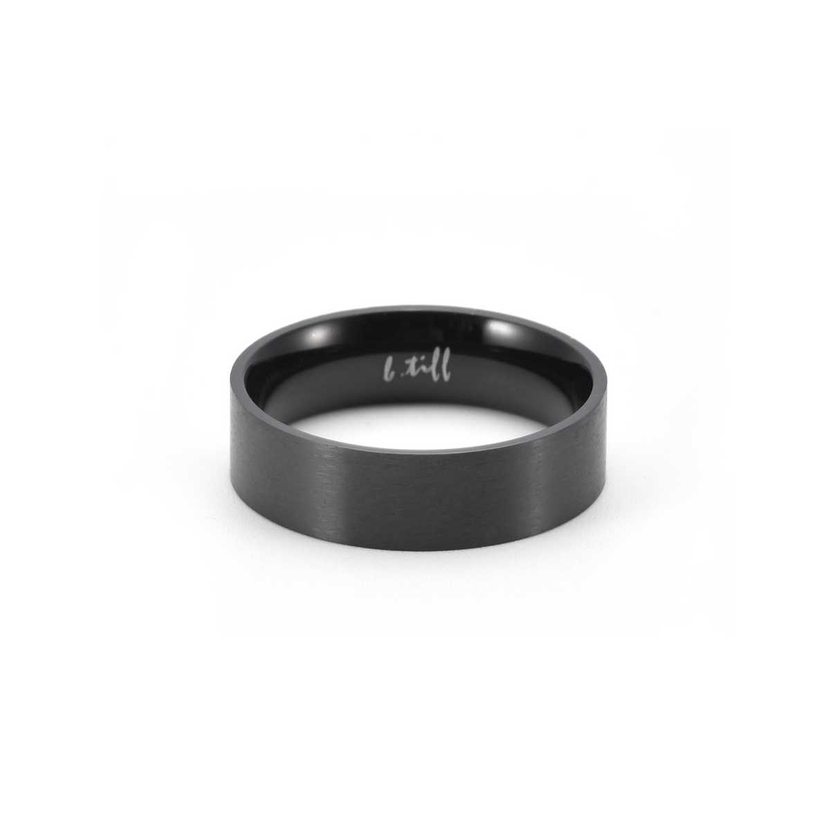 RG600B B.Tiff Black Simplicity 6 Stacking Ring [Wide Band] by B.Tiff New York