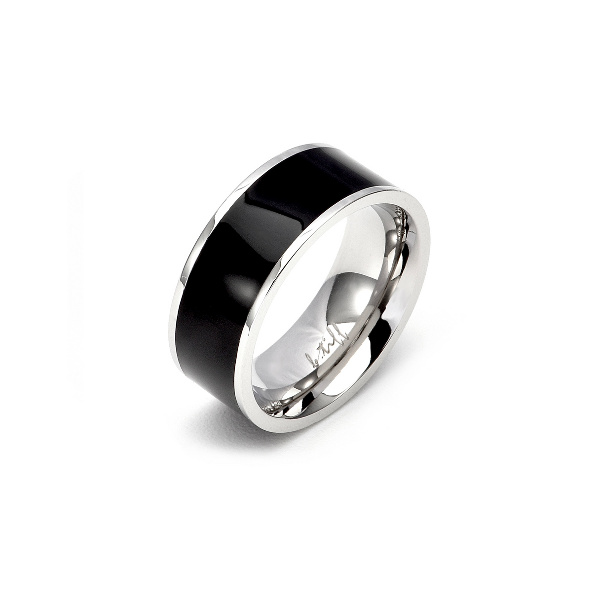 RG800WB B.Tiff Black Enamel Ring [Wide Band] by B.Tiff New York