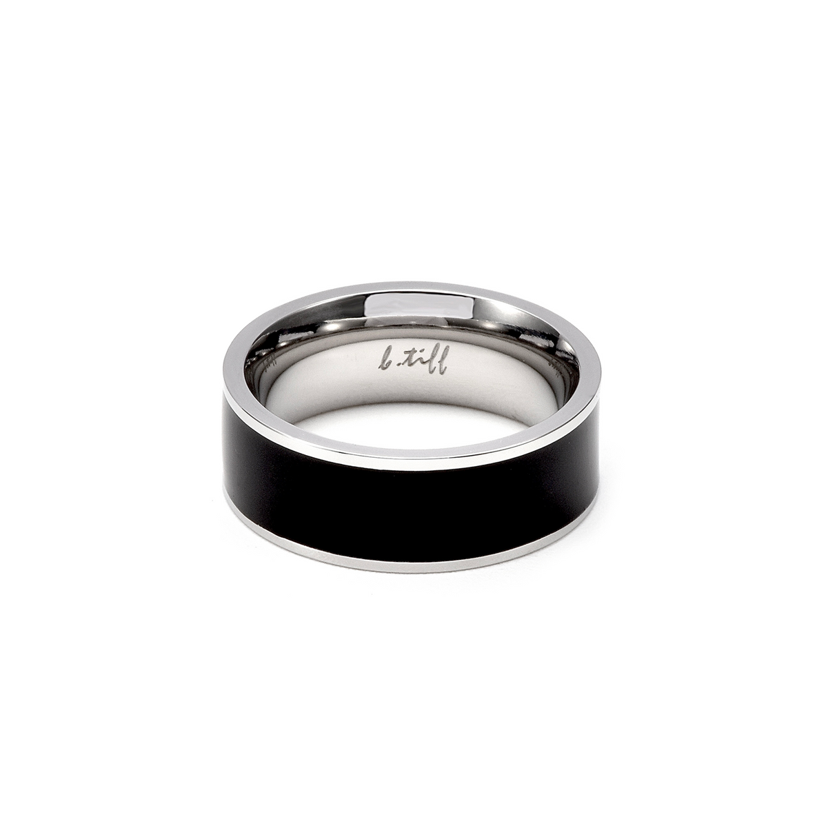 RG800WB B.Tiff Black Enamel Ring [Wide Band] by B.Tiff New York