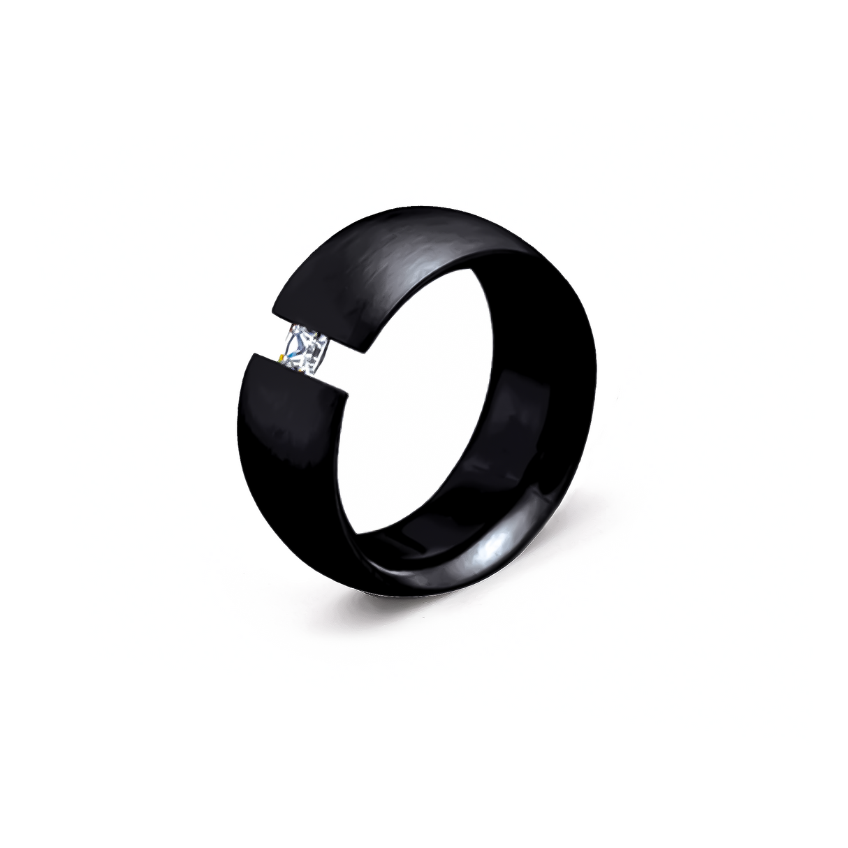 RG801B B.Tiff Princess Cut Black Wide Ring by B.Tiff New York