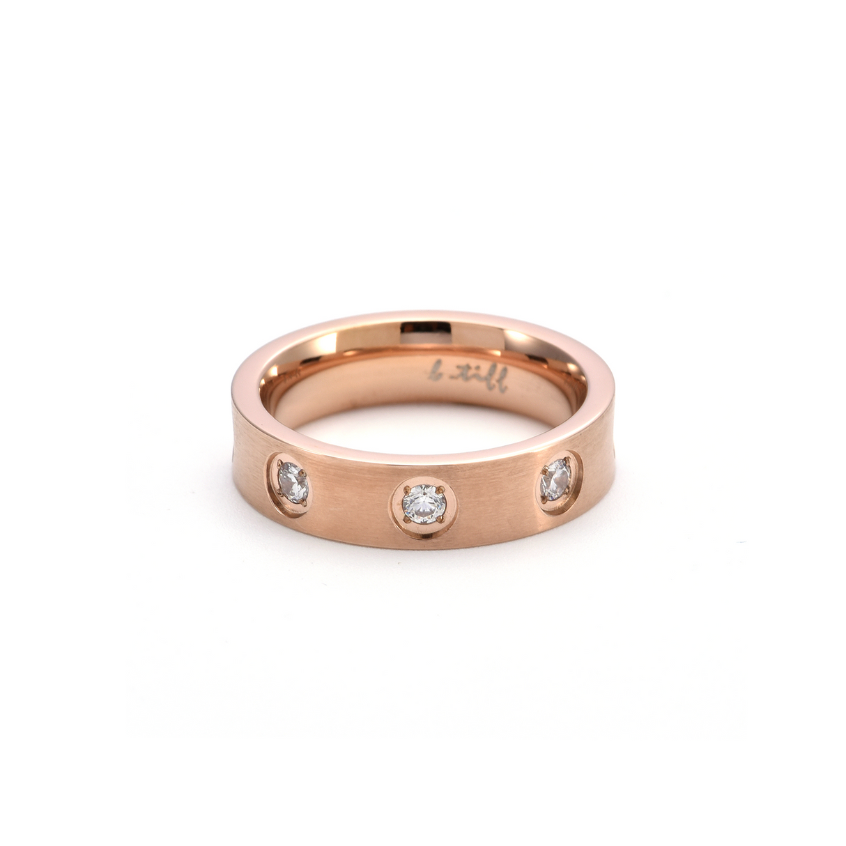 RG808RG B.Tiff Rose Gold 8-Stone Pave Ring by B.Tiff New York