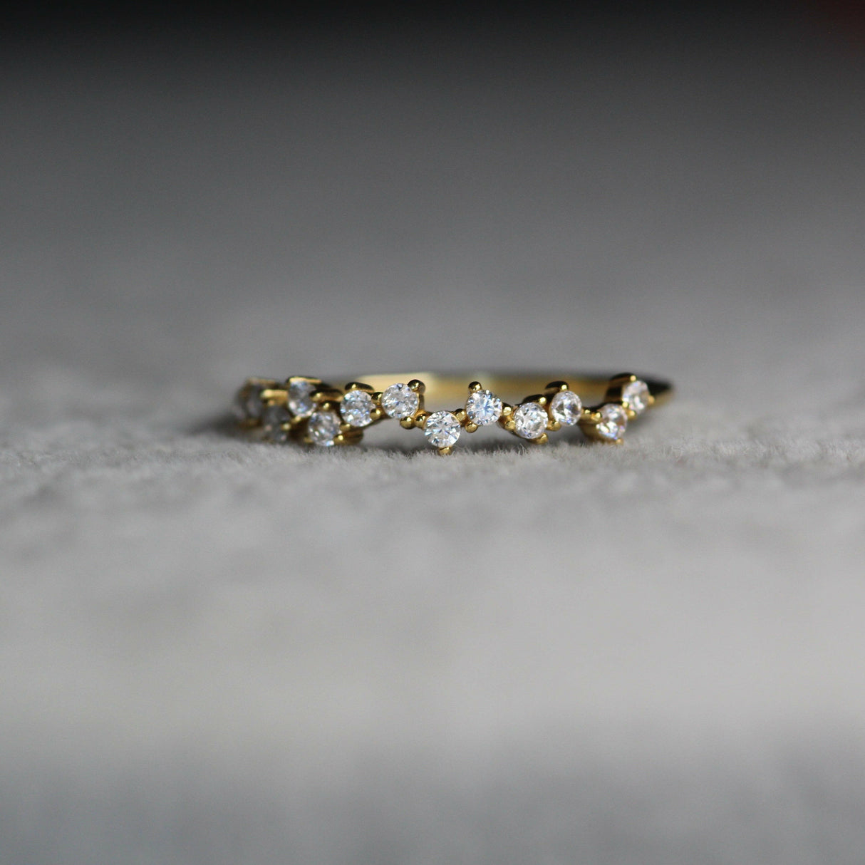 Diamond Cluster Wedding Band by VicStoneNYC Fine Jewelry