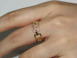 14k Diamond Chain Ring by VicStoneNYC Fine Jewelry