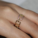 14k Diamond Chain Ring by VicStoneNYC Fine Jewelry