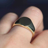 14k Customized Engraving Signet Gold Ring by VicStoneNYC Fine Jewelry