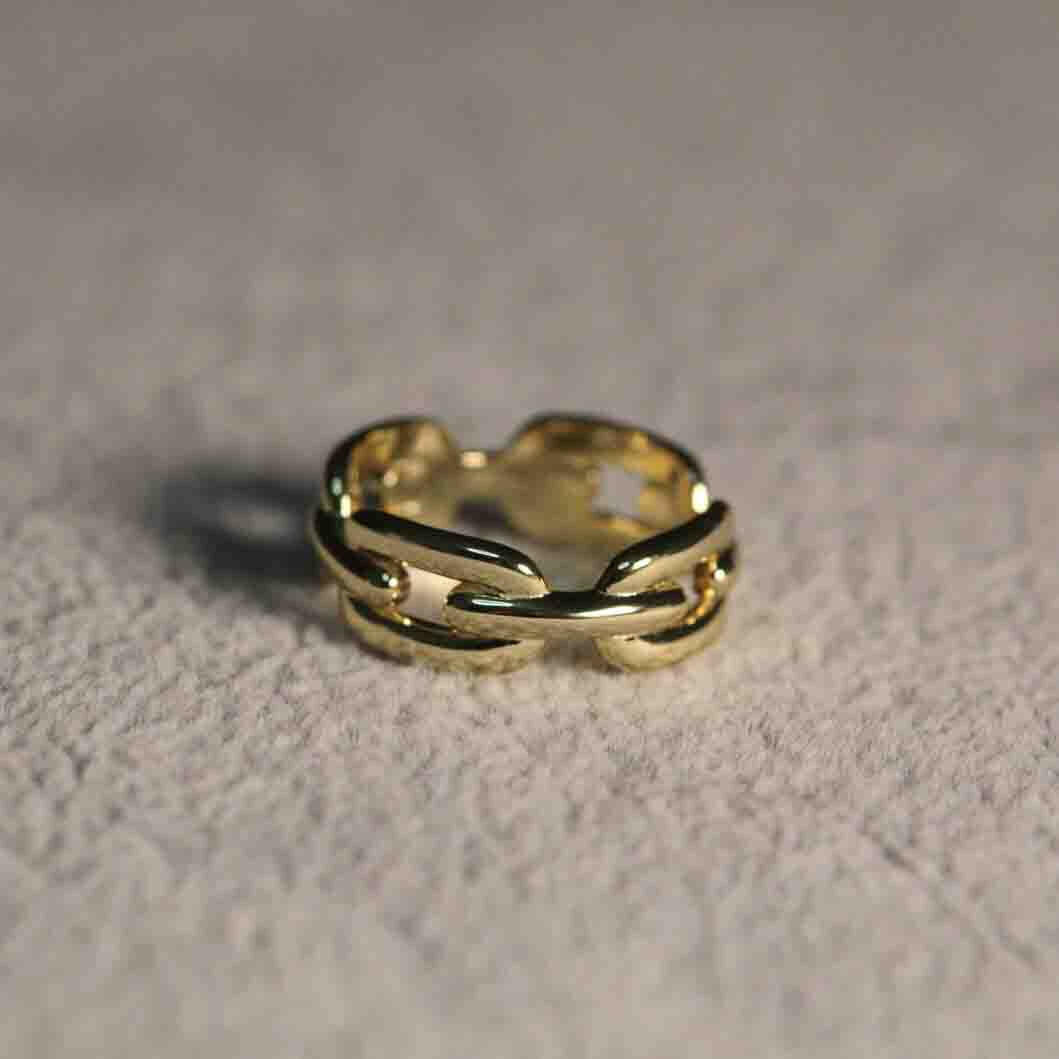 14k Bold Chain Gold Ring by VicStoneNYC Fine Jewelry