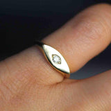 14k Diamond Signet Ring by VicStoneNYC Fine Jewelry