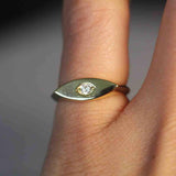 14k Diamond Signet Ring by VicStoneNYC Fine Jewelry