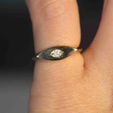 14k Diamond Signet Ring by VicStoneNYC Fine Jewelry