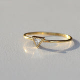 14k Gold Triangle Cut Diamond Ring by VicStoneNYC Fine Jewelry