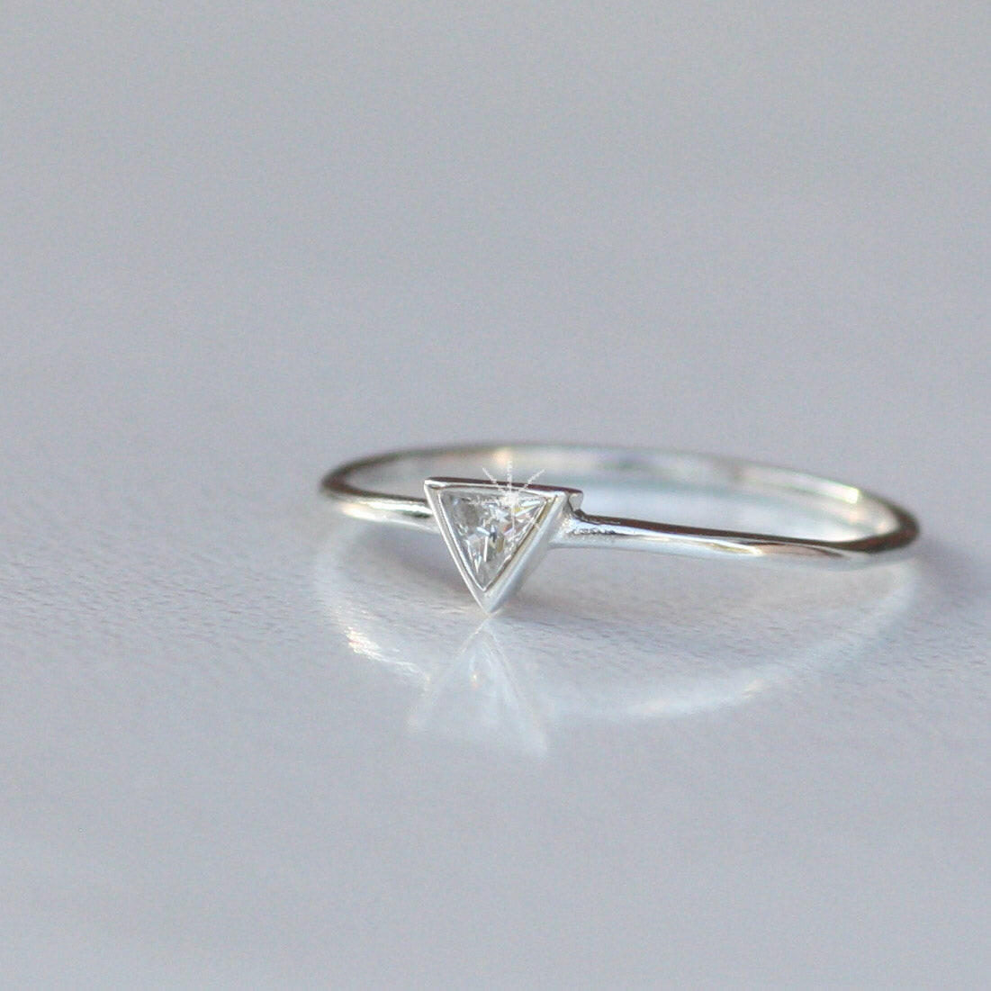 14k Gold Triangle Cut Diamond Ring by VicStoneNYC Fine Jewelry