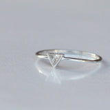 14k Gold Triangle Cut Diamond Ring by VicStoneNYC Fine Jewelry