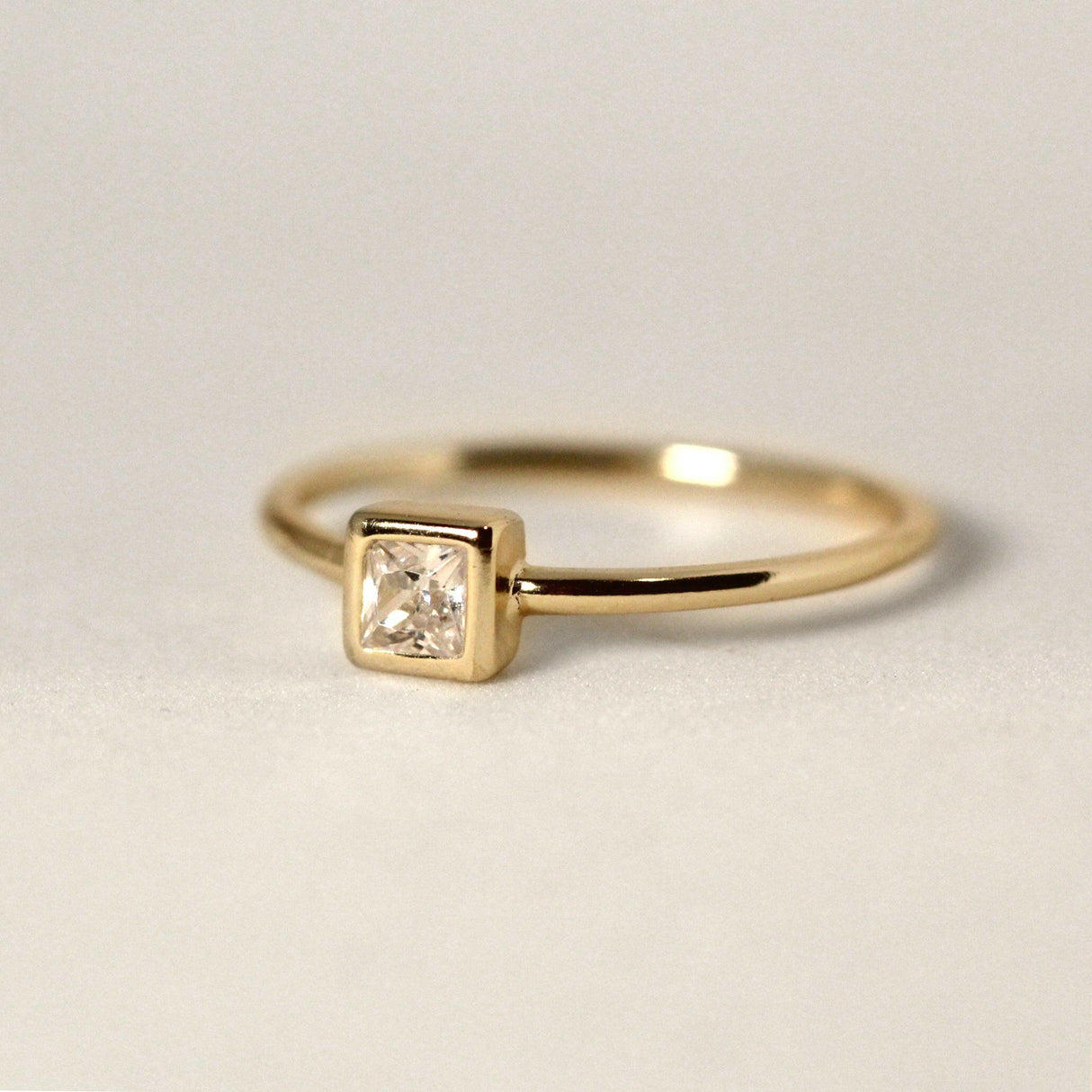 Princess Cut Diamond Engagement Ring in 14k Gold by VicStoneNYC Fine Jewelry