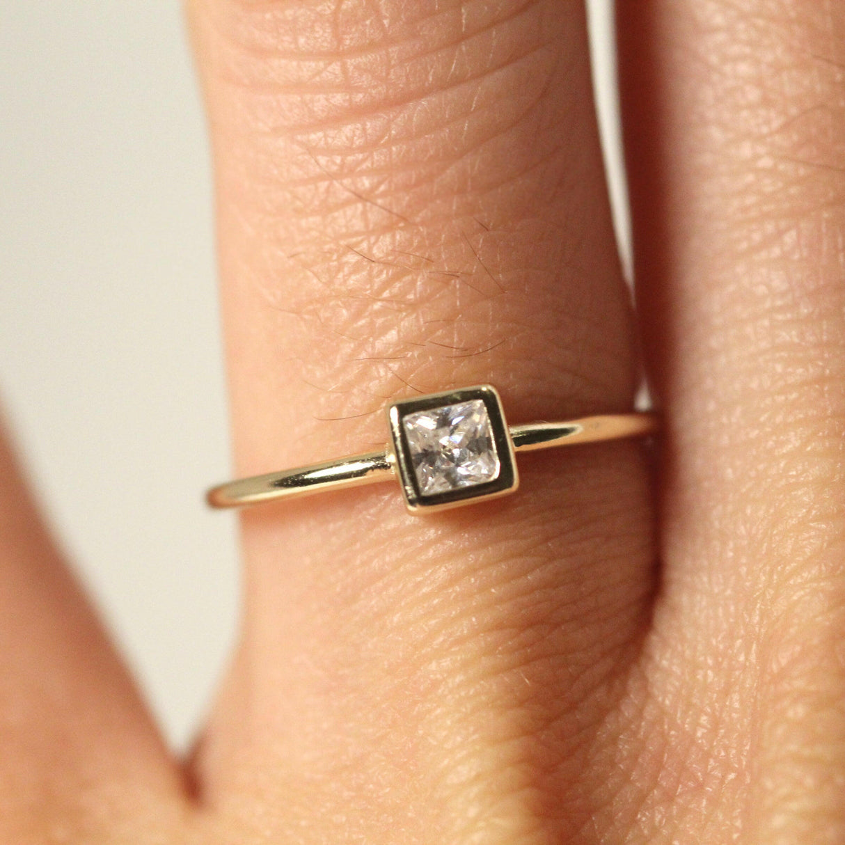 Princess Cut Diamond Engagement Ring in 14k Gold by VicStoneNYC Fine Jewelry