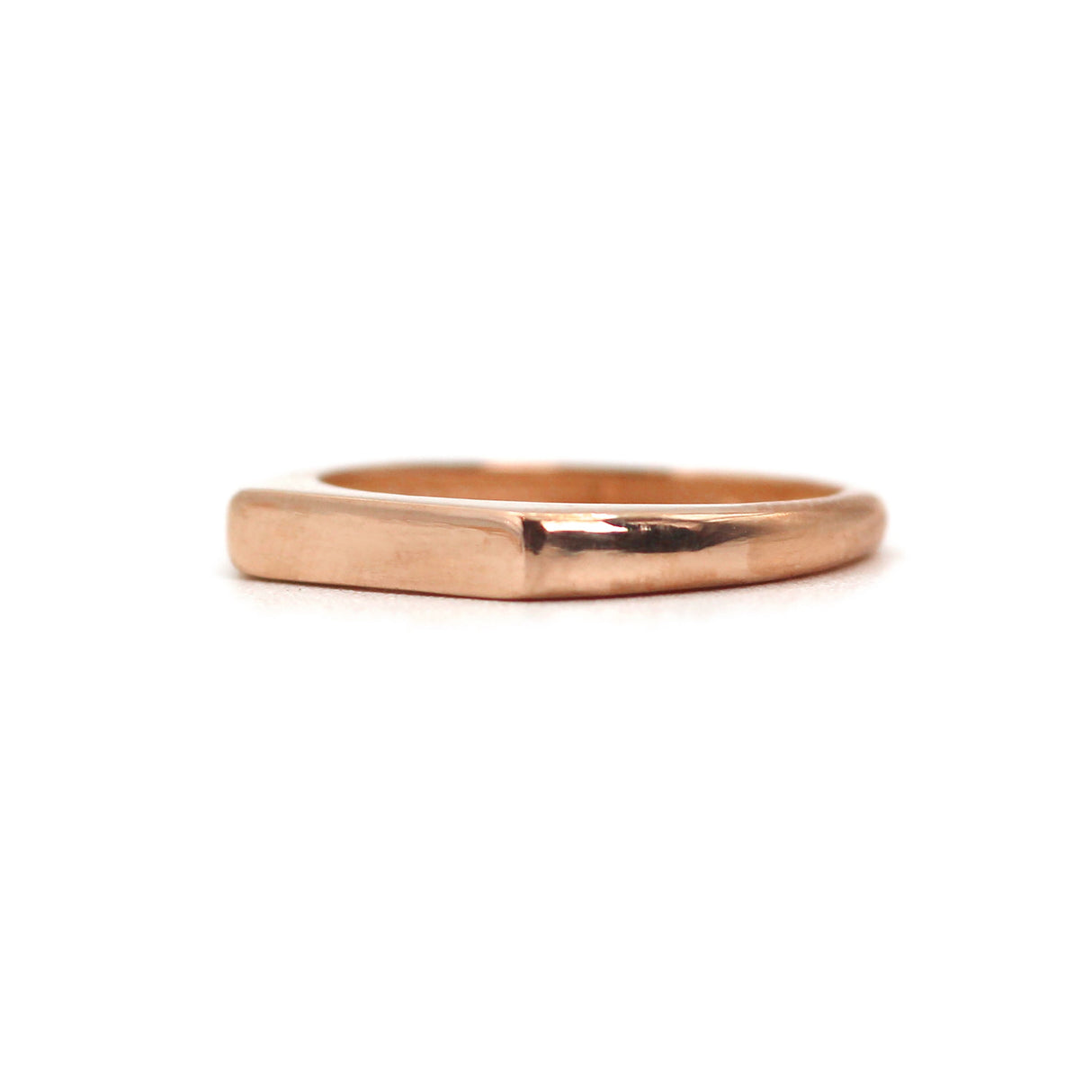 14k Rose Gold Bar Signet Ring by VicStoneNYC Fine Jewelry