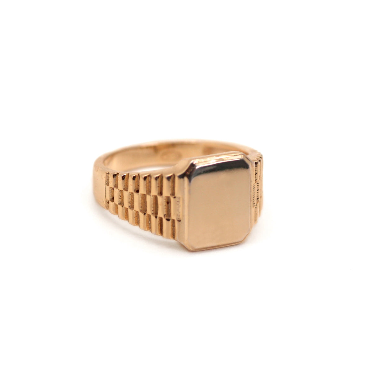 10k Solid Gold Bold Signet Ring by VicStoneNYC Fine Jewelry