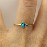 14k March Aquamarine Birthstone Gold Ring by VicStoneNYC Fine Jewelry