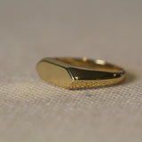 14k Unique Bold Bar Gold Signet Ring by VicStoneNYC Fine Jewelry