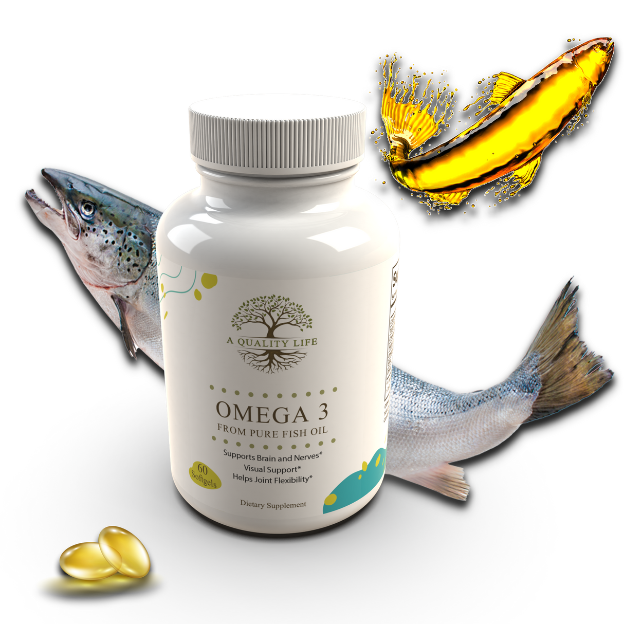 OMEGA 3 From Pure Fish Oil by A Quality Life Nutrition