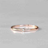 14k Tiny Diamond Simple Gold Ring by VicStoneNYC Fine Jewelry