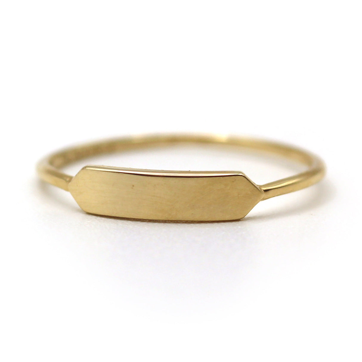 14k Customized Engraving Gold Ring by VicStoneNYC Fine Jewelry