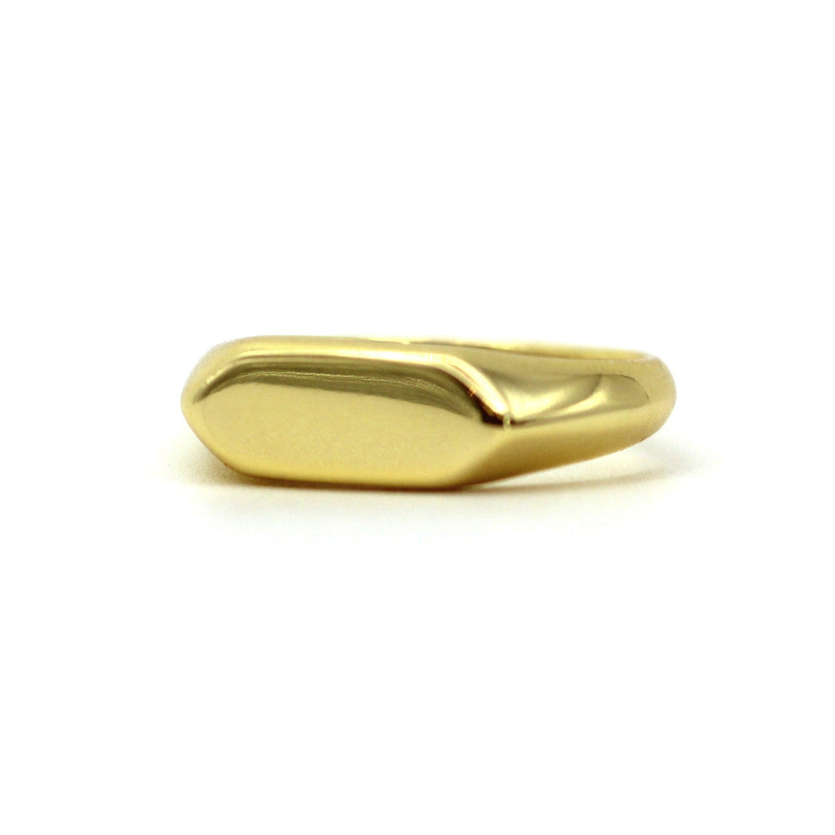 14k Unique Bold Bar Gold Signet Ring by VicStoneNYC Fine Jewelry