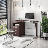 Techni Mobili Computer Desk with Ample Storage, Chocolate by Level Up Desks