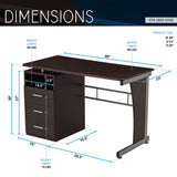 Techni Mobili Computer Desk with Ample Storage, Chocolate by Level Up Desks