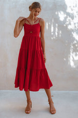 Rafaela Strappy Linen Midi Dress by ELF