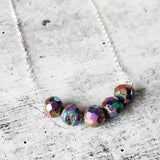 Rainbow Druzy Bar Necklace by Salt and Sparkle