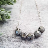 Rainbow Druzy Bar Necklace by Salt and Sparkle