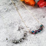 Rainbow Druzy Bar Necklace by Salt and Sparkle