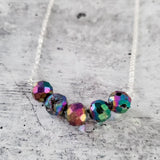 Rainbow Druzy Bar Necklace by Salt and Sparkle