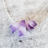 Raw Purple Amethyst Bar Necklace by Salt and Sparkle