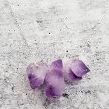 Raw Purple Amethyst Bar Necklace by Salt and Sparkle