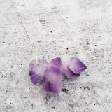 Raw Purple Amethyst Bar Necklace by Salt and Sparkle