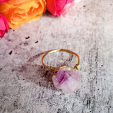 Raw Purple Amethyst Wire Wrapped Statement Ring by Salt and Sparkle