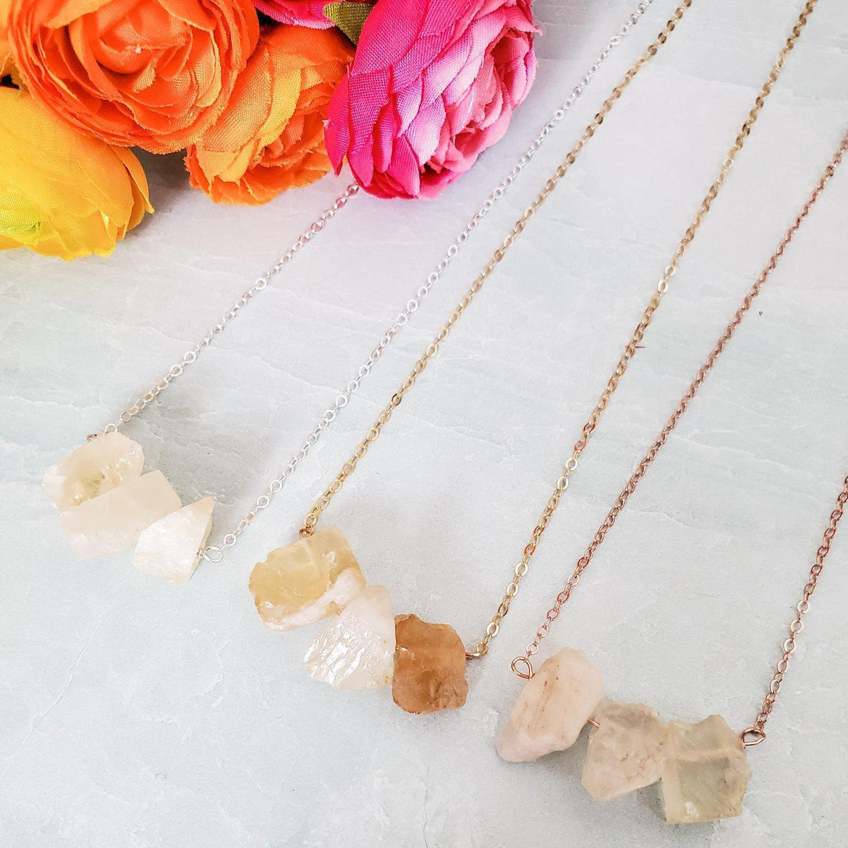 Raw Yellow Citrine Bar Necklace by Salt and Sparkle