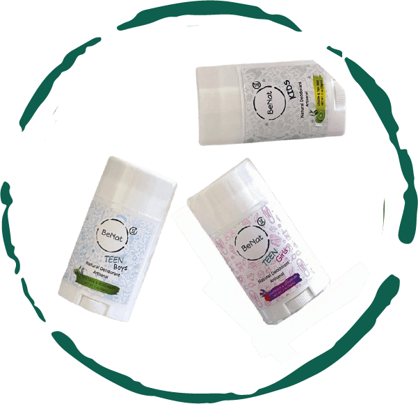 2-Pack all-Natural Deodorants for Kids & Teens by BeNat