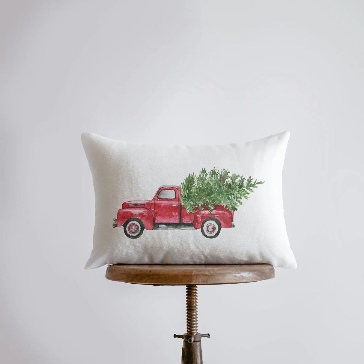 Red Christmas Truck | Christmas | 12x18 | Red Truck | Christmas Decor | Throw Pillow | Home | Christmas tree | Christmas Gifts by UniikPillows