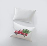 Red Christmas Truck | Christmas | 12x18 | Red Truck | Christmas Decor | Throw Pillow | Home | Christmas tree | Christmas Gifts by UniikPillows