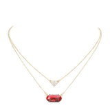 Heart Hexagon Bead Pendant Double Layered Necklace by Madeline Love