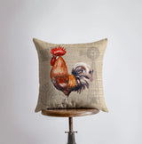 Red Rooster | Looking Left | Farmhouse Style | Pillow Cover | Farmhouse Modern Decor | Throw Pillow | Pillow | Rooster | Farm House Decor by UniikPillows