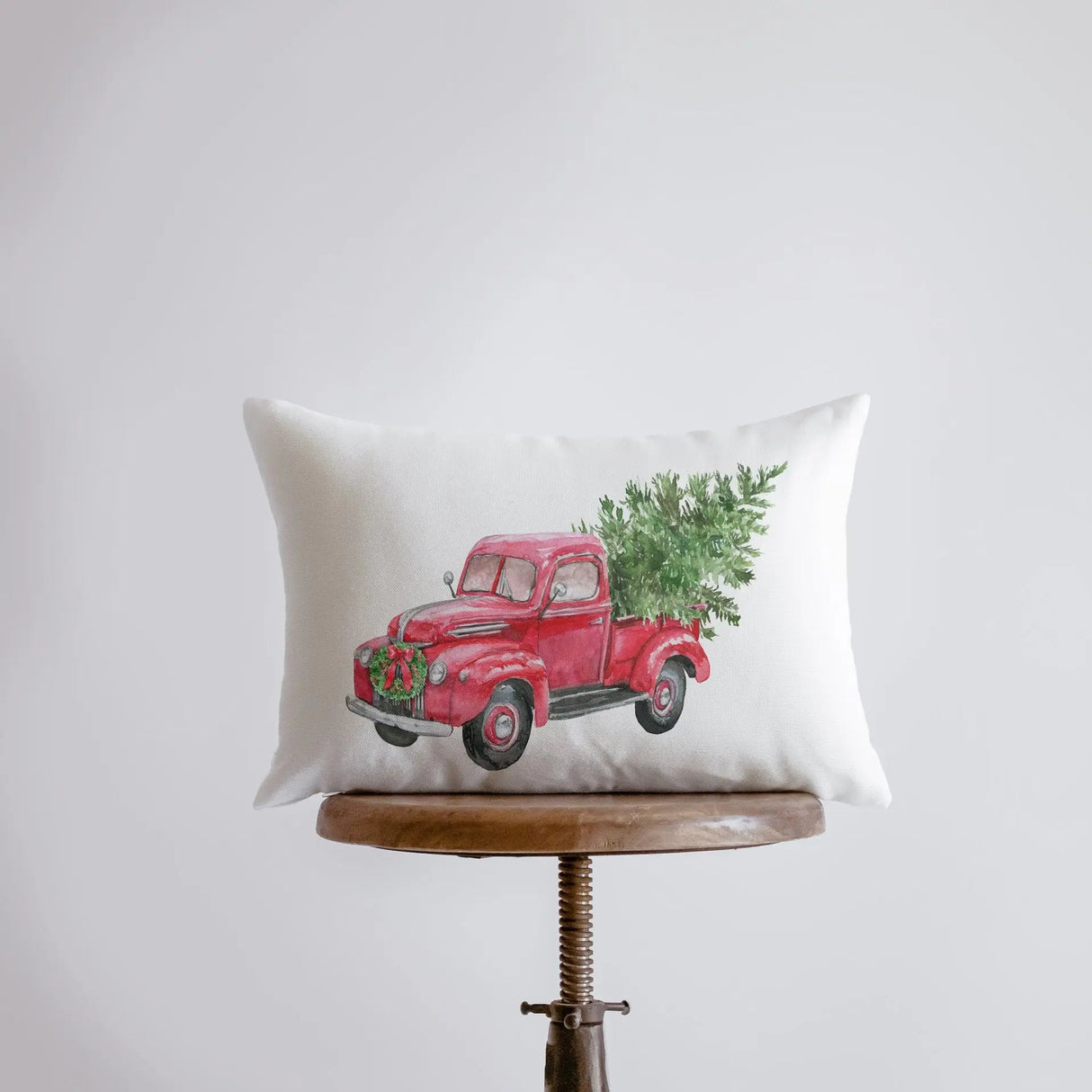 Red Truck with  Christmas Tree | Christmas Decor | Throw Pillow | Home Decor | Primitive Decor | Primitive Christmas Decor | Christmas Gifts by UniikPillows