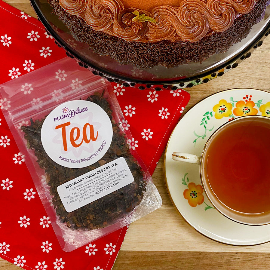 Red Velvet Chocolate Puerh Dessert Tea by Plum Deluxe Tea