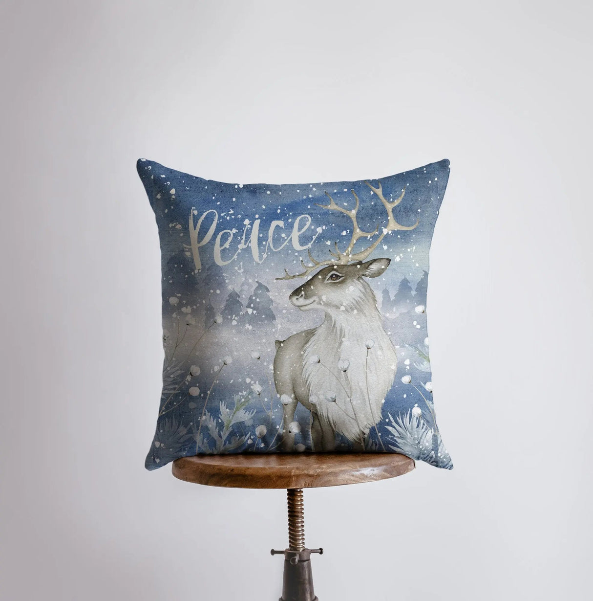 Reindeer Peace | Throw Pillows | Christmas Pillow | Thank you Gift | Christmas Gift | Gift for Her | Gift for Mom | Home Decor | Let it Snow by UniikPillows